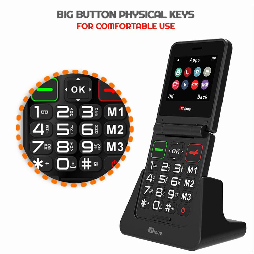 TT660 Flip Senior Mobile Phone & Dock - Image 3
