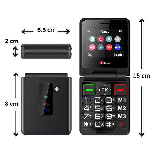 TT660 Flip Senior Mobile Phone & USB-C Cable - Image 4