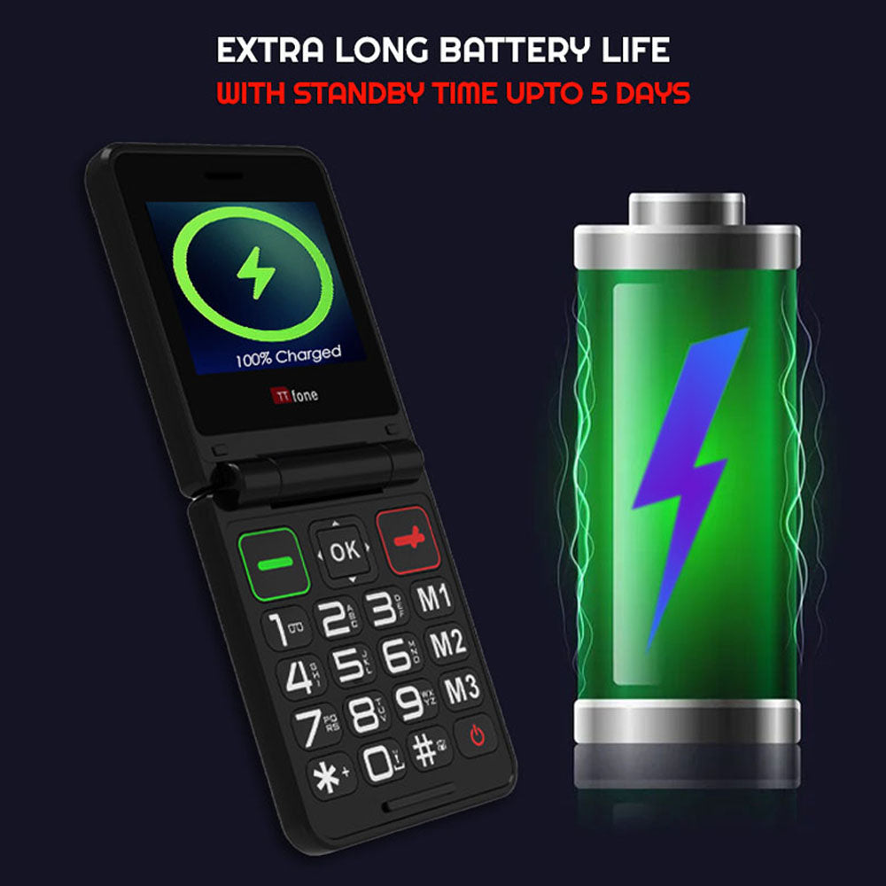 TT660 Flip Senior Mobile Phone & Wall Charger - Image 4