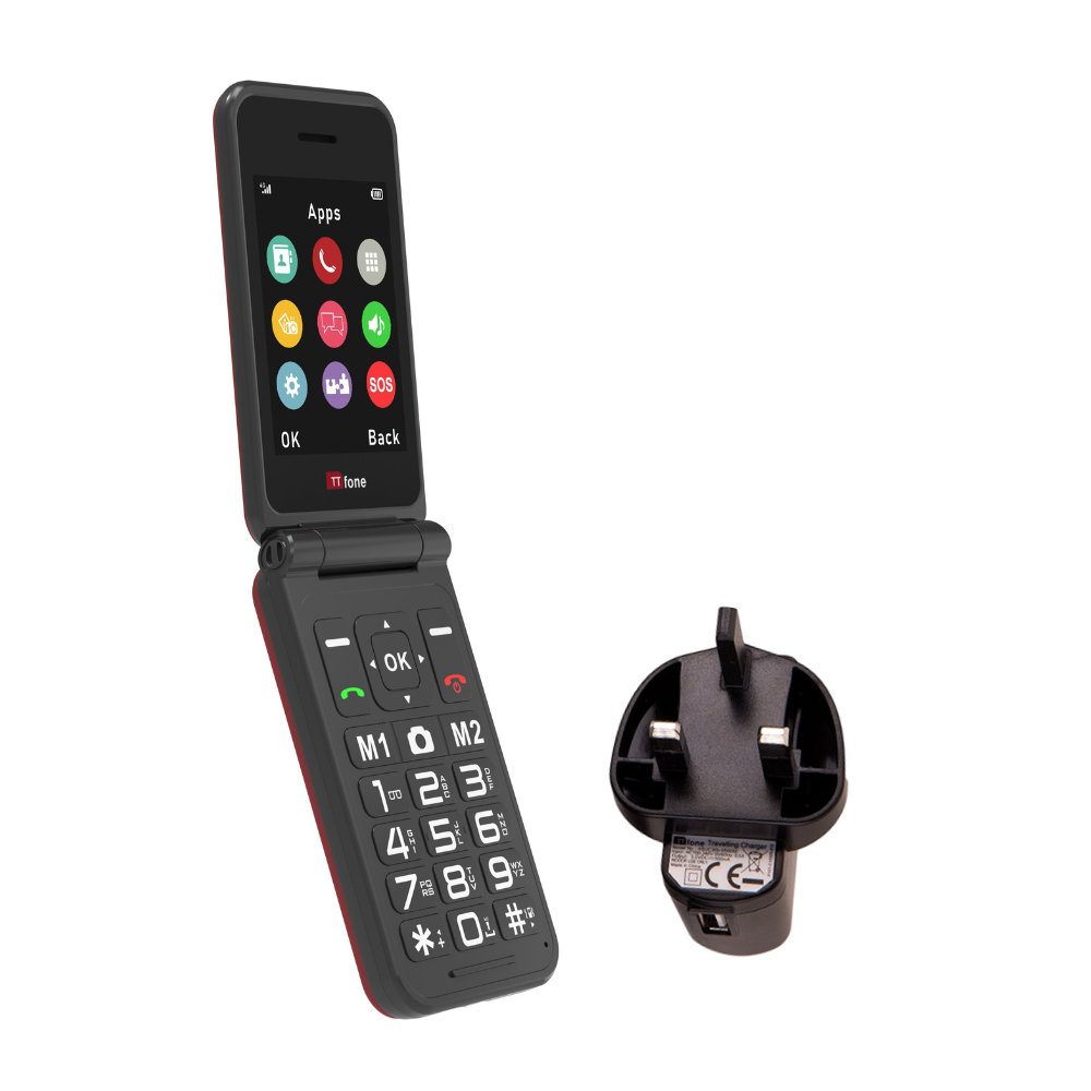 TT760 Flip Big Button Mobile & Wall Charger